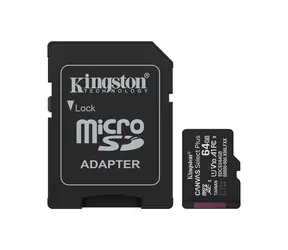 Kingston Canvas Select PLUS Gen3 microSDXC 64GB mit Adapter / UHS-I V30 / U3 / Klasse 10 / Lesen: bis zu 100MBs / Schreiben: bis zu 1