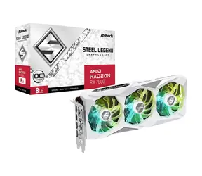 ASRock Radeon RX 7600 Steel Legend 8G CO / 2320 MHz / 8 GB GDDR6 / 128-Bit / 1x HDMI + 3x DP / (8)