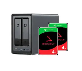 Ugreen NASync DXP2800 Seagate IronWolf HDD Bundle / 8 TB / NAS / USB-A / USB-C / HDMI / RJ45
