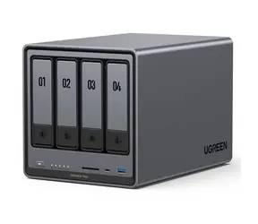 Ugreen NASync DXP4800 PLUS / 4 Steckplätze / USB-C / USB-A / RJ45 / SD-Kartenleser / HDMI