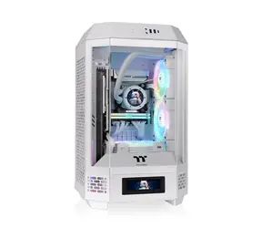 Thermaltake The Tower 250 weiß / Mini-ITX / 1x USB-C / 2x USB-A / ohne Netzteil / transparente Seitenwand  