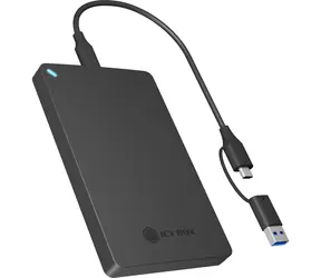 Icy Box IB-201T-CU31 schwarz / externes Gehäuse für 2,5" SATA-Festplatten/SSDs / USB-A / USB-C 