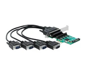 DeLock PCI Express-Karte auf 4 x serielle RS-232 mit Netzteil 