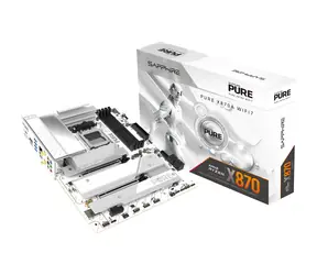 Sapphire PURE X870A WIFI 7 Weiß / X870 / 4X DDR5 / PCIe x16 / 1x 5GLAN / Wi-Fi 7 / ATX