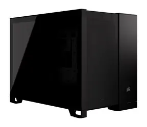 Ausgepackt - Corsair 2500D Airflow schwarz / mATX / 2x USB-C 3.2 / 1x USB-A 3.2 / ohne Netzteil / transparentes Seitenteil / ausgepackt