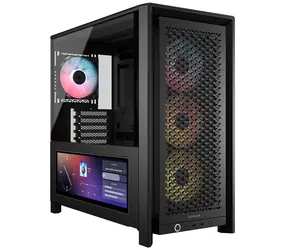 Corsair FRAME 4000D LCD RS ARGB schwarz / E-ATX / 3x USB-C / 4X 120mm PWM ARGB / ohne Netzteil / LCD / transparente Seitenwand 