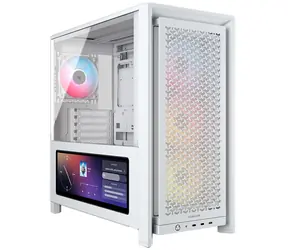 Corsair FRAME 4000D LCD RS ARGB weiß / E-ATX / 3x USB-C / 4X 120mm PWM ARGB / ohne Netzteil / LCD / transparente Seitenwand 