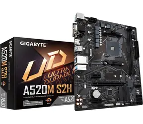 Unverpackt - GIGABYTE A520M S2H (Rev. 1.0) / AMD A520 / DDR4 / SATA III RAID / USB / GLAN / M.2 / sc.AM4 / mATX / unverpackt