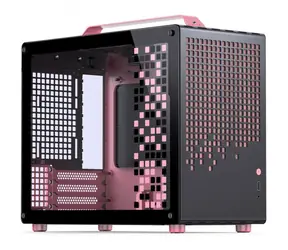 PC Mironet -Koffer für AMD R5 9600 und RX9060 XT, Schwarz-Pink