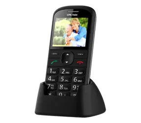 CPA Halo 21 Senior mit Ladestation schwarz / 2,4" / 220 x 176 / 0,3 Mpx / SOS / Taschenlampe / Radio / MicroSD / BT 