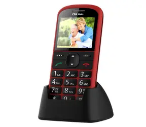 CPA Halo 21 Senior mit Ladestation rot / 2,4" / 220 x 176 / 0,3 Mpx / SOS / Taschenlampe / Radio / MicroSD / BT 