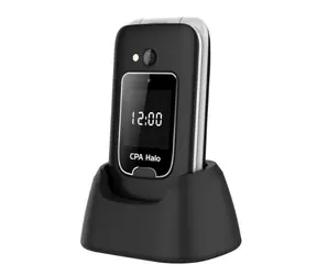 CPA Halo 25 Senior mit Ladestation schwarz / 2,4" / 240 x 320 / 0,3 Mpx / SOS / Taschenlampe / Radio / MicroSD / BT 