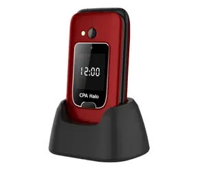 CPA Halo 25 Senior mit Ladestation rot / 2,4" / 240 x 320 / 0,3 Mpx / SOS / Taschenlampe / Radio / MicroSD / BT 