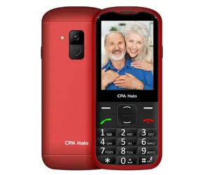 CPA Halo 28 Senior mit Ladestation rot / 2,8" / 240 x 320 / 0,3 Mpx / SOS / Taschenlampe / Radio / MicroSD / BT 