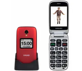 Evolveo EasyPhone FS + Ständer rot / 2,8" / 3MP / SOS / microSDHC 