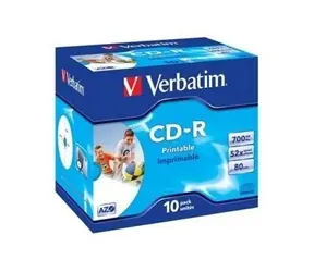 Verbatim CD- R (10 Stück) Juwel / Druckbar / 52x / 700 MB