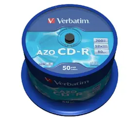 50 Stück CD- R 700 MB AZO Verbatim 52x / Crystal / Spindle