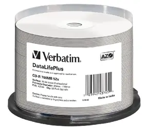 Verbatim CD- R DLP / 80 Min. / 52x / Druckbar / 50 Stück Kuchen