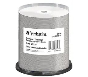 Verbatim CD- R D/ 700 MB/52x/Thermodruckbar/keine ID/100 Stück Kuchen