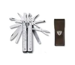 VICTORINOX SWISSTOOL X (3.0327.L) / Multifunktionales Taschenwerkzeug und Messer / Anzahl der Funktionen 27 / Lederetui