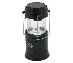 Cattara einziehbare LED-Camping-Taschenlampe, 20 und 60 lm, wiederaufladbar, 1 x LED + 6 x LED, 1200 mAh, Micro-USB und Solarpanel