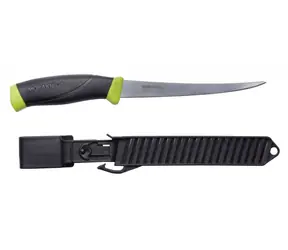 Morakniv Fishing Comfort Filet 155 (S) grün-schwarz / Angelmesser / Edelstahl / Klinge 15,5 cm / Kunststoffetui
