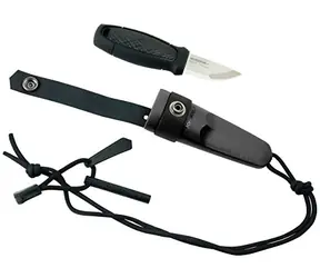 Morakniv Eldris (S) Black Neck Knife Kit Box schwarz / Outdoormesser mit Gashebel / Edelstahl / Klinge 5,9 cm / Kunststoff