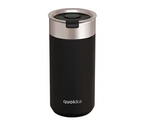 Quokka Boost Kaffeebecher 400 ml Carbon Black / Thermosbecher mit Sieb / Edelstahl 