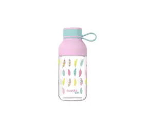 Quokka Ice Kids mit Tragegurt, 430 ml, Federn / Wasserflasche / Tragegurt / Tritan