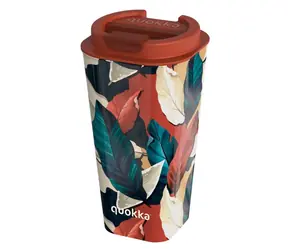 Quokka Vaso Cafe Doble Pared 450 ml Herbst/Thermobecher/doppelte Kunststoffjacke