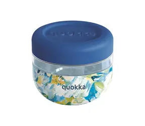 Quokka Bubble Food Jar 500 ml Blaue Pfingstrosen / Lebensmittelbehälter / Kunststoff