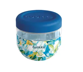 Quokka Bubble Food Jar 770 ml Blaue Pfingstrosen / Lebensmittelbehälter / Kunststoff