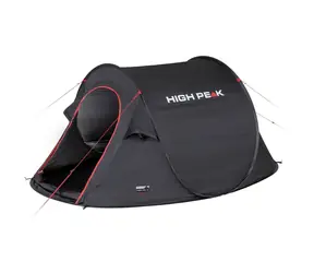 High Peak Vision 2 2P schwarz / Zelt für 2 Personen / 245 cm x 150 cm x 105 cm / Wassersäule: 2000 mm 