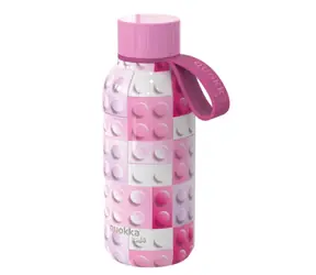 Quokka Kinder-Thermosflasche SOLID Pink Bricks 330 ml