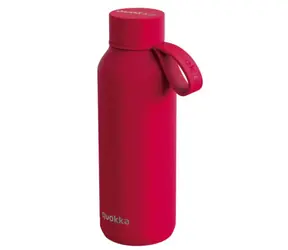 Quokka Edelstahl-Thermosflasche mit Riemen SOLID Red 510 ml