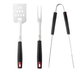 Adler AD 6727 Grillbesteck-Set 3-teilig / 1x Wender / 1x Fleischgabel / 1x Wendezange