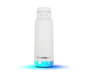 HidrateSpark PRO 2 Smart-Trinkflasche mit Strohhalm, 950 ml, Weiß