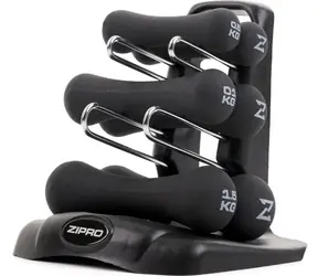 ZIPRO Set Neopren-Hanteln, verschiedene Gewichtsklassen, 6 Stück.