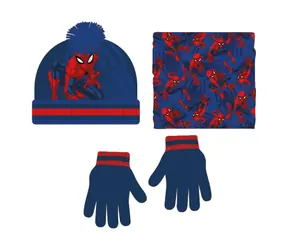 Cerdá Spiderman Kinder-Winterset (Mütze, Halswärmer und Handschuhe) 