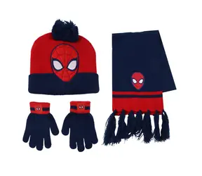 Cerdá Spiderman Kinder-Winterset (Mütze, Schal und Handschuhe) 