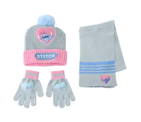 Cerdá STITCH Kinder-Winterset (Mütze, Schal und Handschuhe) 