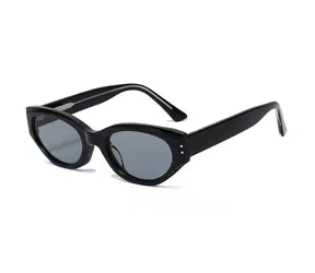 VeyRey Cat-Eye-Sonnenbrille Nontu, schwarzes Gestell, schwarze Gläser