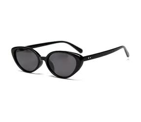 VeyRey Damen-Sonnenbrille Duoom im Cat-Eye-Stil, polarisiert, schwarzer Rahmen, schwarze Gläser