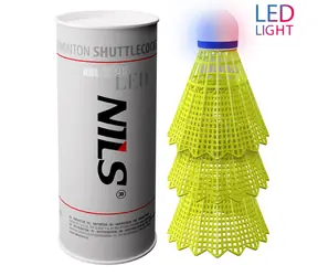 NILS NBL6293 Badmintonbälle mit LED, 3 Stück.