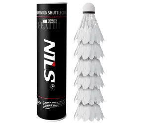 NILS NBL6206 Feder-Badmintonbälle, 6 Stück