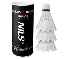 NILS NBL6223 Feder-Badmintonbälle mit LED, 3 Stück
