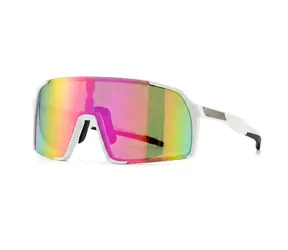 VeyRey Kinder-Sportsonnenbrille Wegub, weißes Gestell, rosa Gläser