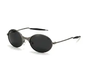 VeyRey Ovale polarisierte Sonnenbrille Pemu Schwarzer Rahmen Schwarze Gläser