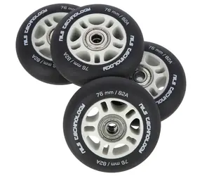 NILS Extreme PU 76x24 82A Mattrollen mit ABEC 9 Kugellagern, schwarz, 4 Stück