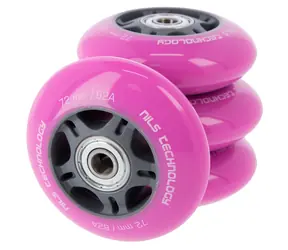 NILS Extreme PU 72x24mm ABEC 7 PU-Rollen mit Kugellagern, pink
